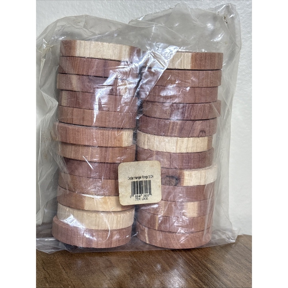 Cedar Wooden Hanger Rings  | Set of 24